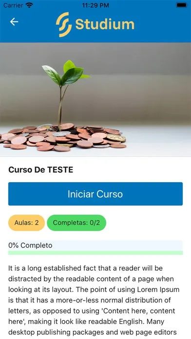 Tangkapan layar Studium Cursos Online