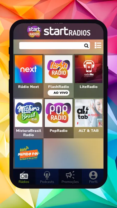Captures d'écran de start RADIOS