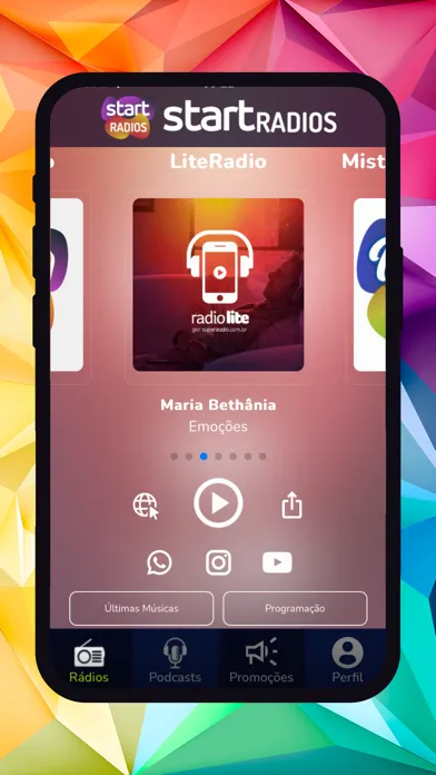 Captures d'écran de start RADIOS