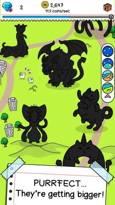 Tangkapan layar Cat Evolution: Kitty Fusion