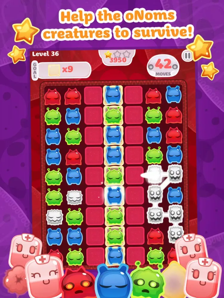 ภาพหน้าจอของ oNomons Journey - Puzzle Matching Adventure Game with Jelly Monsters iPad 