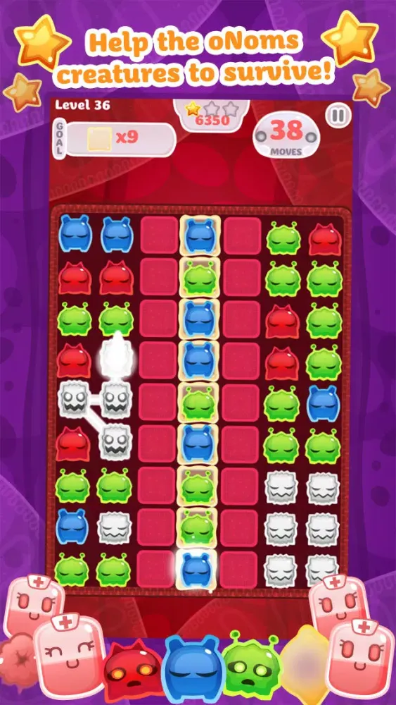 ภาพหน้าจอของ oNomons Journey - Puzzle Matching Adventure Game with Jelly Monsters