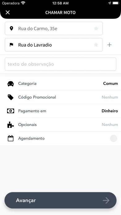 Entregas e Coletas Screenshots