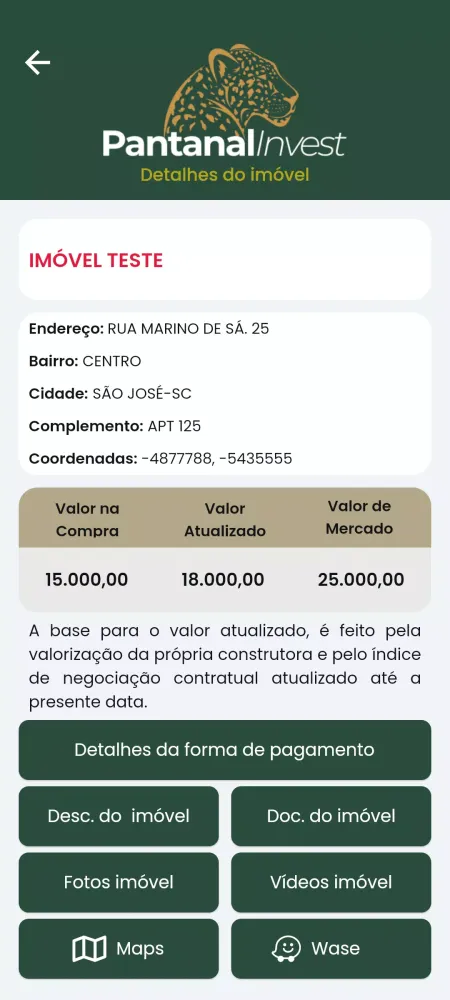 Pantanal Invest Screenshots