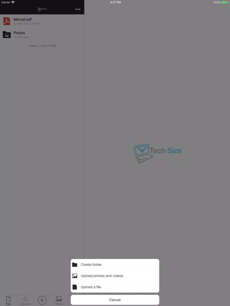 Скриншоты TechSize Cloud iPad 