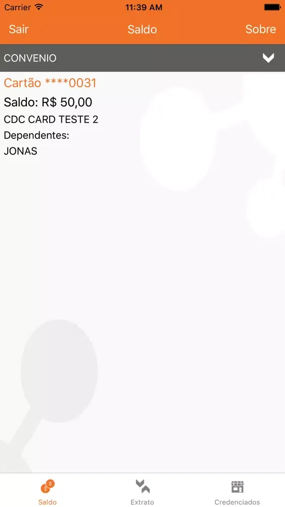 Ảnh chụp màn hình của CDCcard Consultas