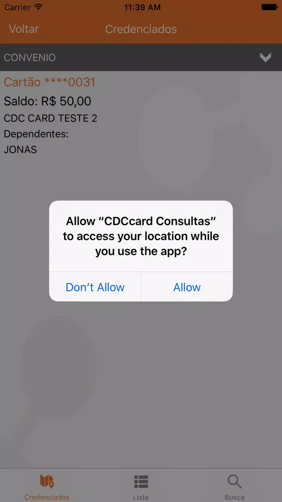 Ảnh chụp màn hình của CDCcard Consultas