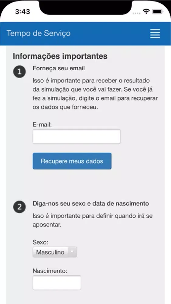 Скриншоты Tempo de Serviço