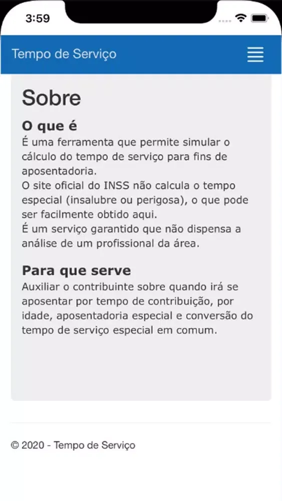 Скриншоты Tempo de Serviço