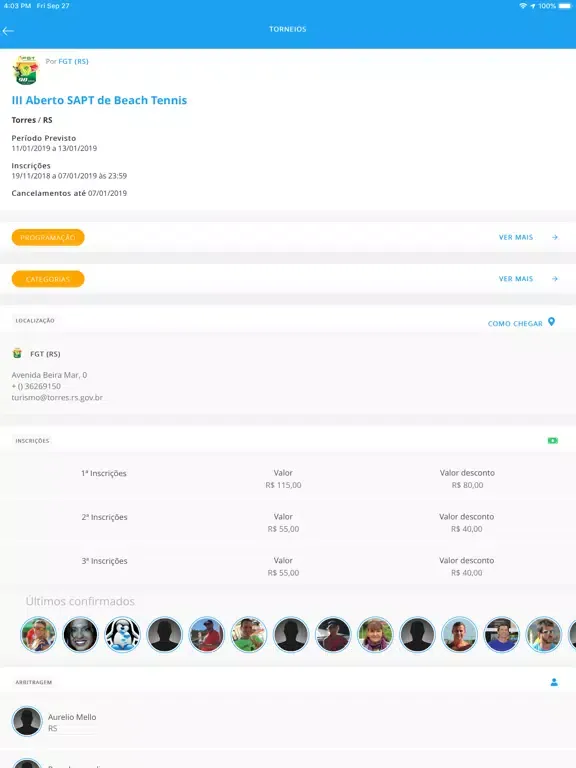 Tênis Integrado iPad  Screenshots