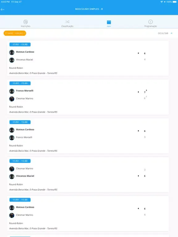 Tênis Integrado iPad  Screenshots