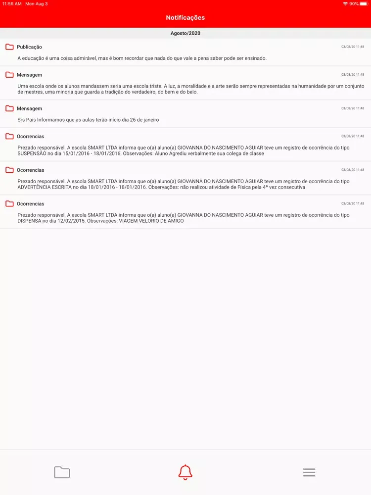 Скриншоты Minha Escola Colégio Visão DF iPad 