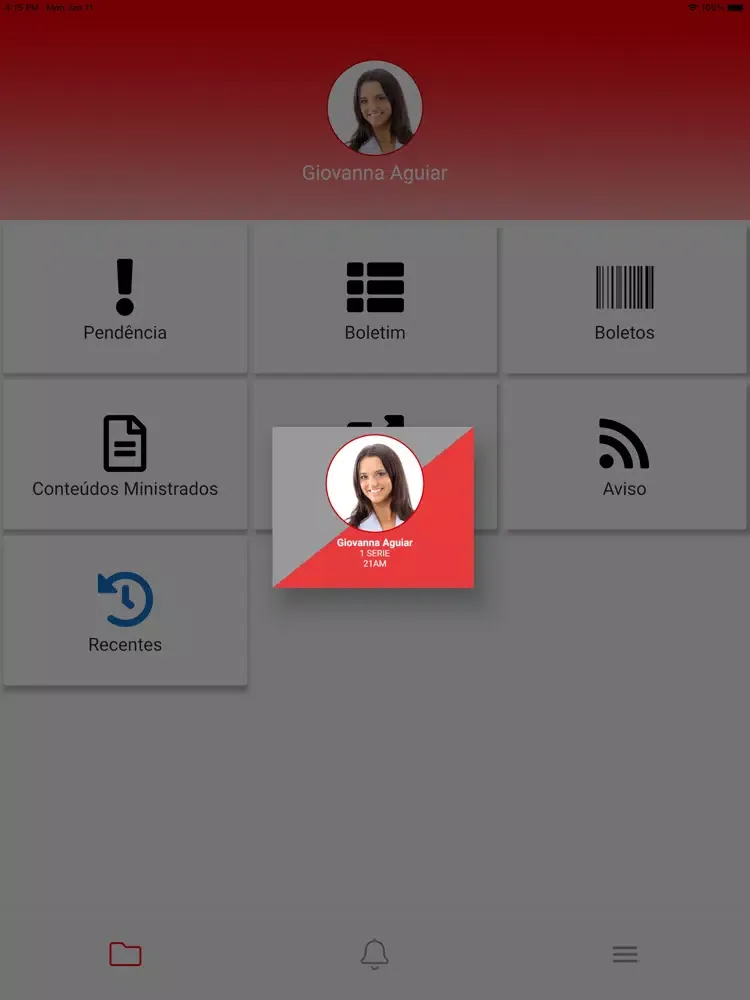 Tangkapan layar Colégio Isaac Newton RF iPad 