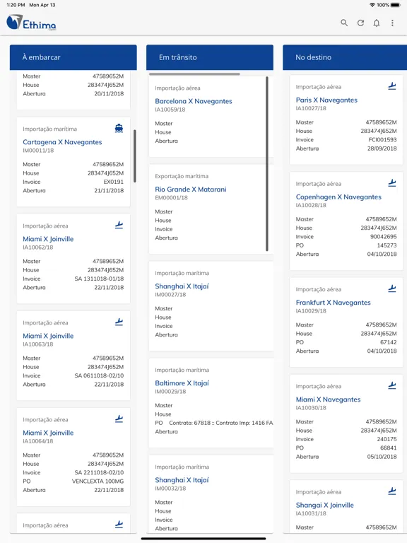 Ethima Tracking iPad  سکرین شاٹس
