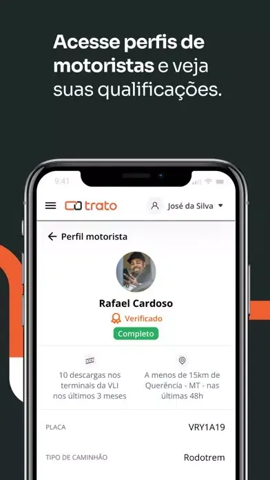 Capturas de tela do Trato Empresas