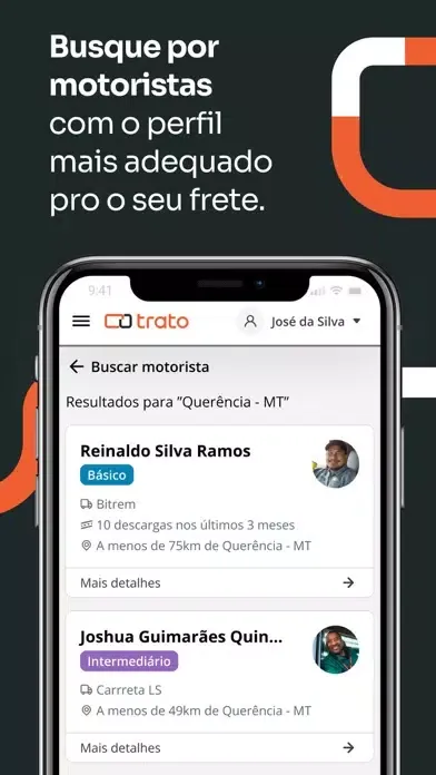 Capturas de tela do Trato Empresas