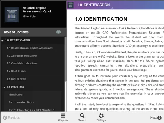 Скриншоты Prova ICAO QRH Amostra iPad 