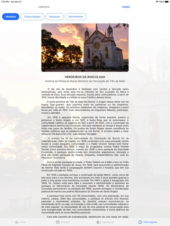 Скриншоты Paróq. Imaculada Conceição TM iPad 