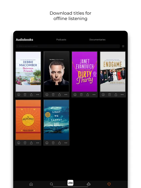 Ubook: Audiobooks iPad  스크린샷