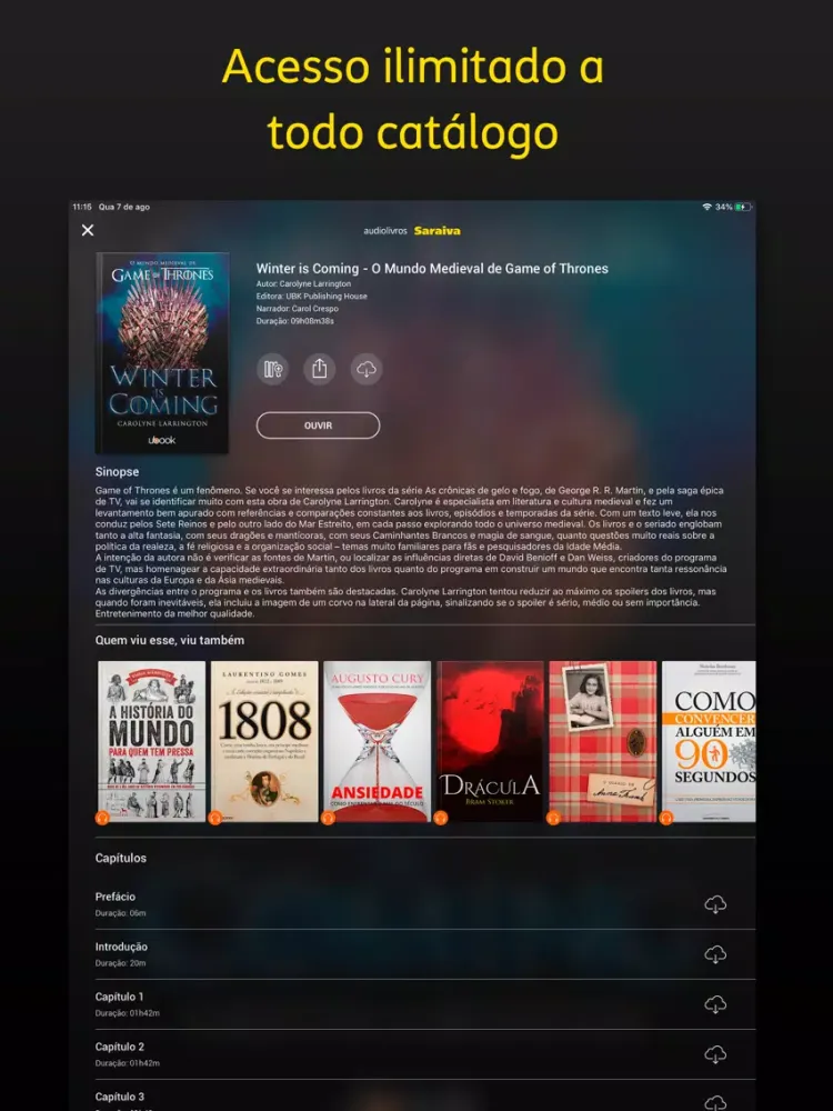Audiolivros Saraiva iPad  Ekran Görüntüleri