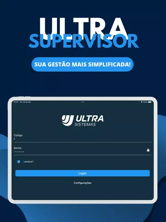 Capturas de tela do Ultra Supervisor iPad 