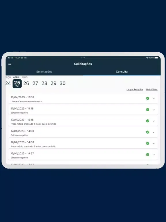 Capturas de tela do Ultra Supervisor iPad 