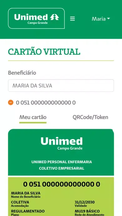 Скриншоты Cliente Unimed Campo Grande