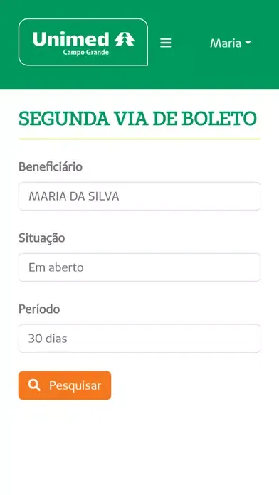 Скриншоты Cliente Unimed Campo Grande