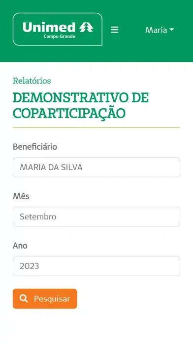 Скриншоты Cliente Unimed Campo Grande