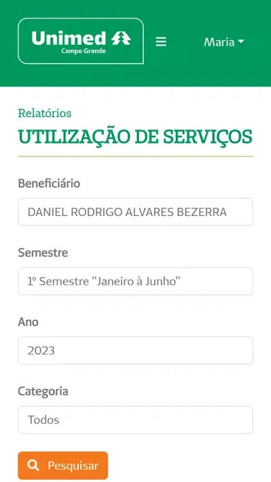 Скриншоты Cliente Unimed Campo Grande