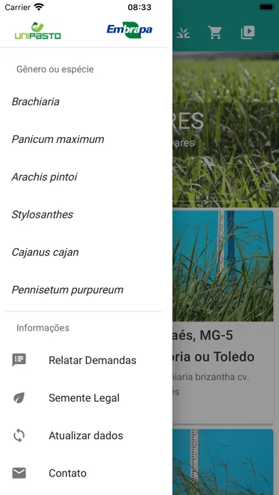 Capturas de tela do Pasto Certo