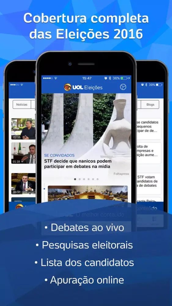 UOL Eleições 2016 - Candidatos e apuração de votos应用截图