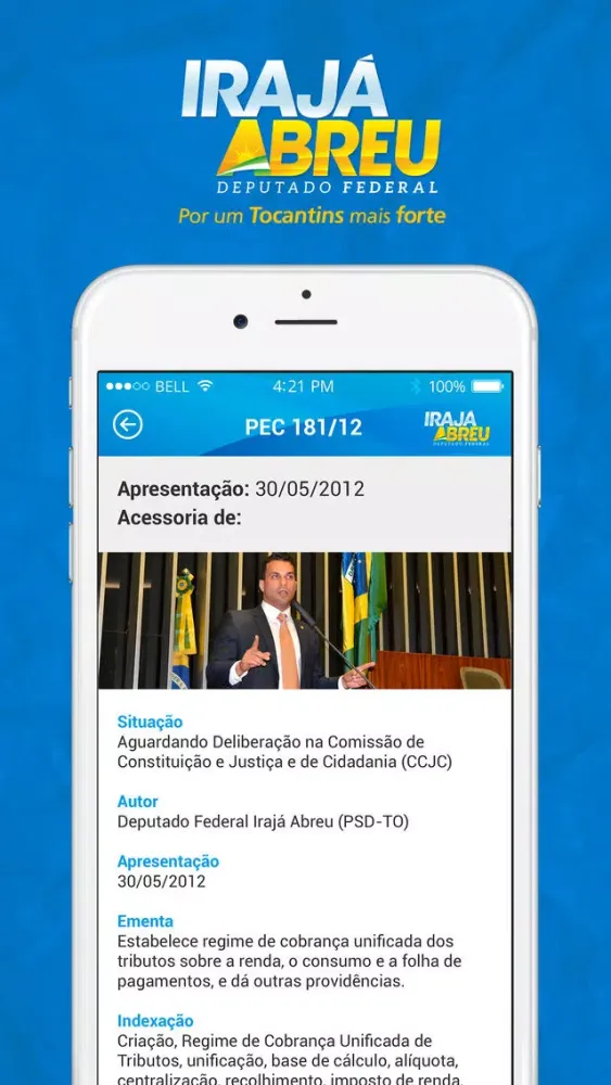 Tangkapan layar Deputado Irajá Abreu