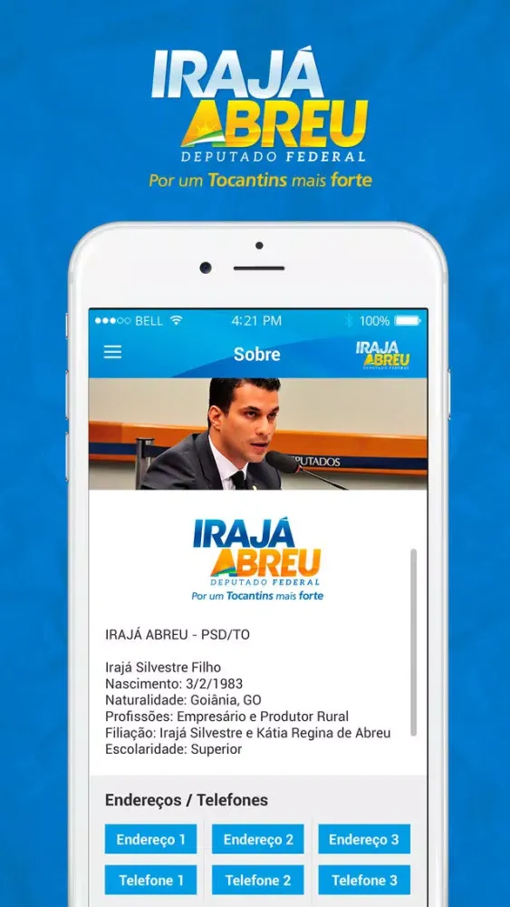Tangkapan layar Deputado Irajá Abreu