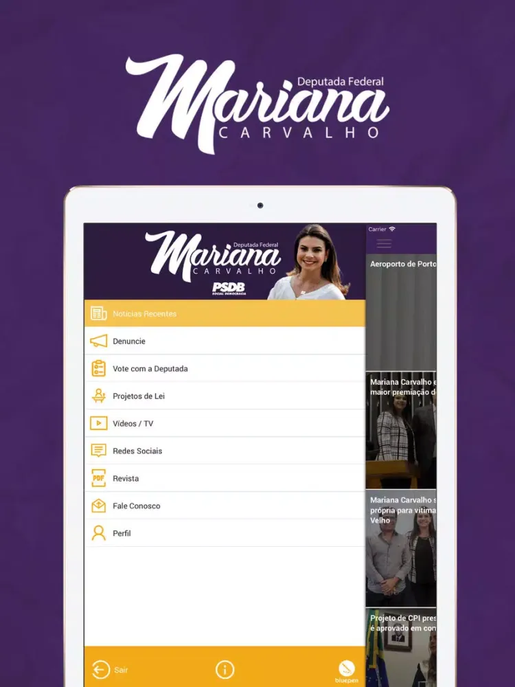 تصاویر Deputada Mariana Carvalho iPad 
