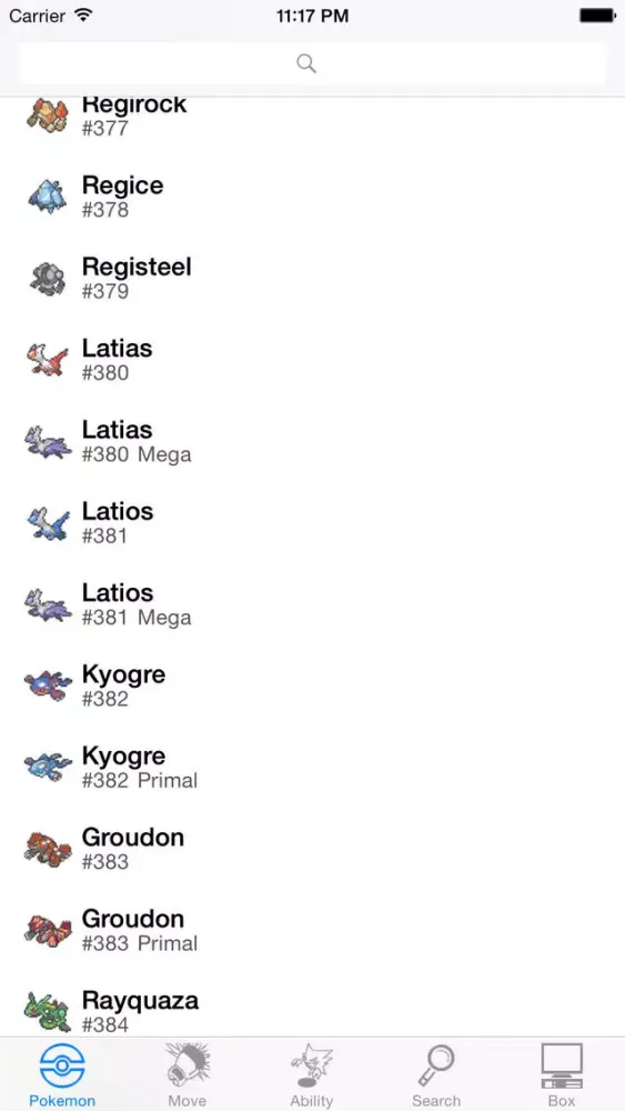 Скриншоты Gen 7 Competitive Pokedex