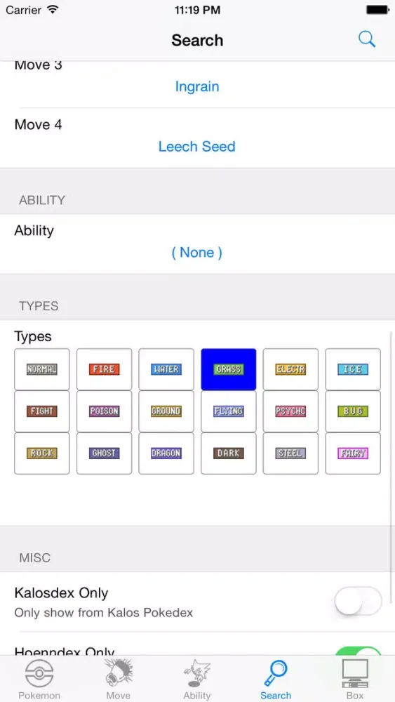 Скриншоты Gen 7 Competitive Pokedex