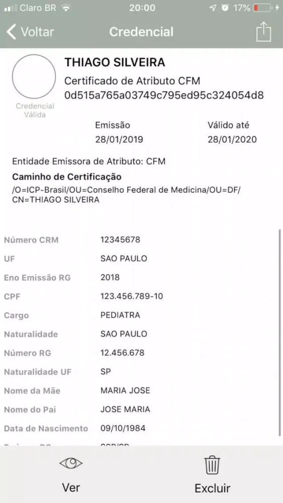 Capturas de tela do Credencial Médica