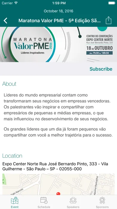 Capturas de tela do Valor Seminários