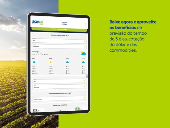 Ảnh chụp màn hình của Acessa Agro iPad 