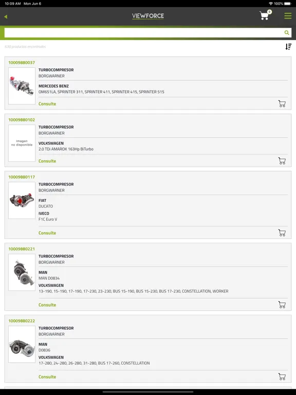 Viewforce Parts iPad  Screenshots