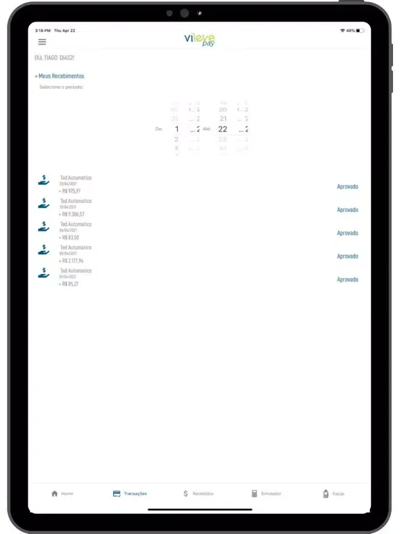 ภาพหน้าจอของ Vileve Pay App iPad 