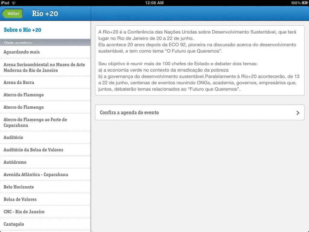 Rio+20 Vivo iPad  Ekran Görüntüleri