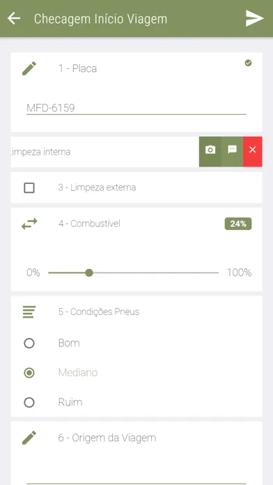Capturas de tela do WayLog Checklist