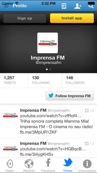 ภาพหน้าจอของ Imprensa FM