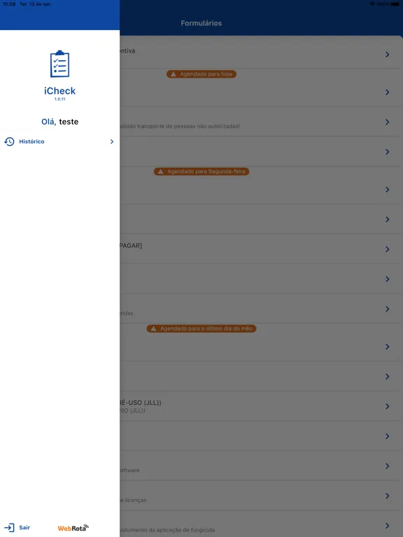 iCheck - WebRota iPad  Ekran Görüntüleri