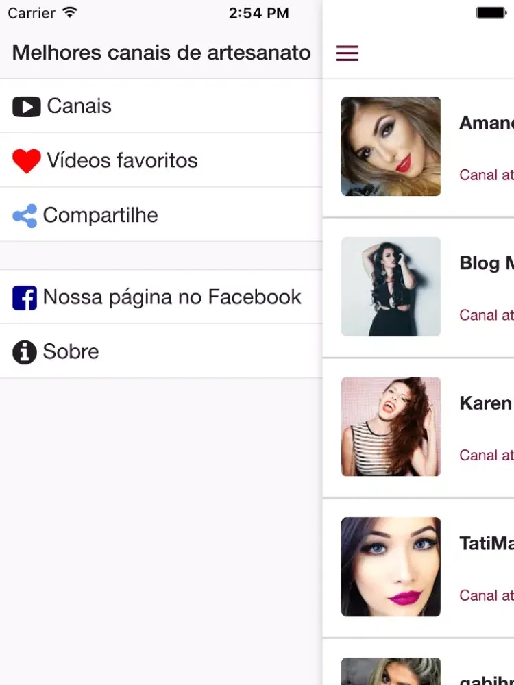 Capturas de pantalla de Melhores canais de maquiagem iPad 