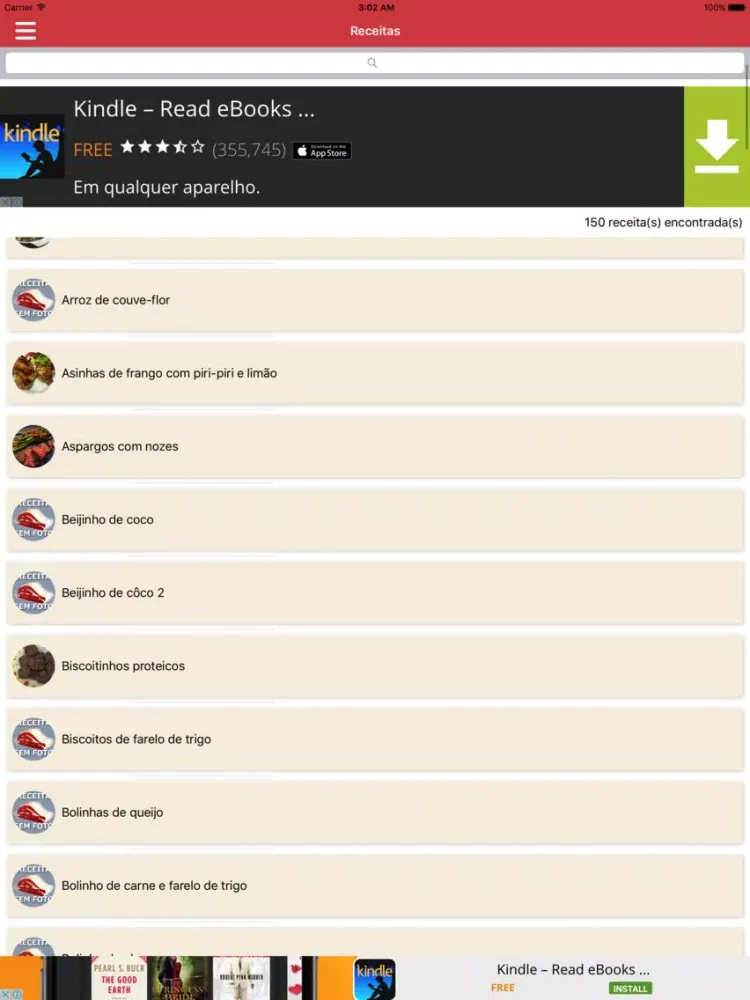 Tangkapan skrin Receitas Low Carb Atkins lite iPad 