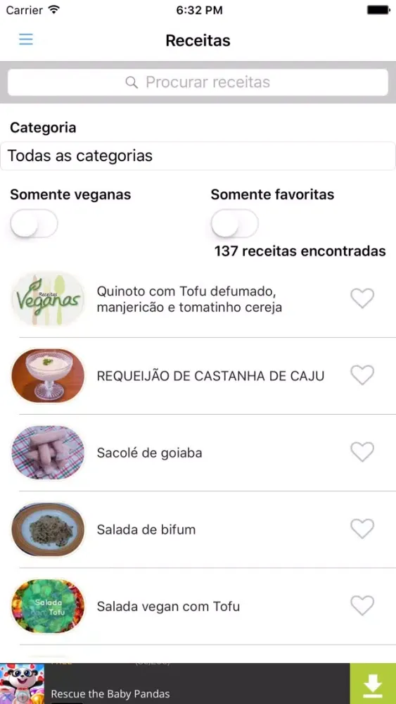 Receitas veganas e vegetarianas Ekran Görüntüleri