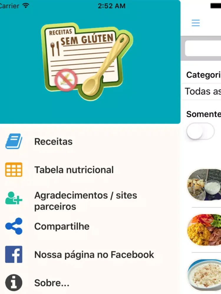 Receitas sem glúten iPad 应用截图